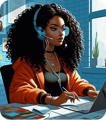 AI professional typing