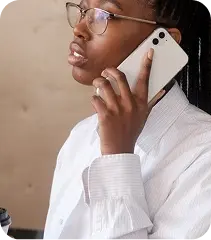 Black woman on phone